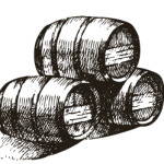 sketch of wine barrels